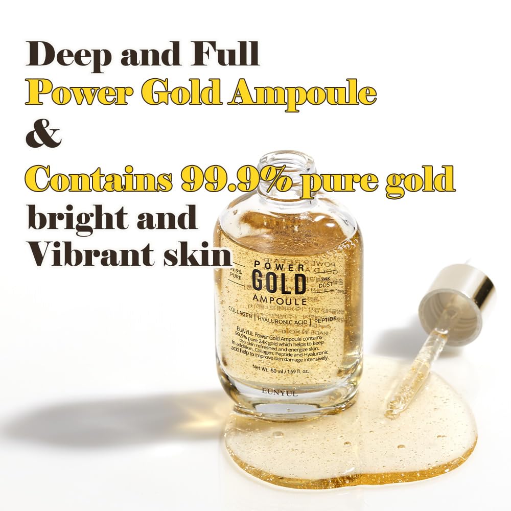 EUNYUL Power Enhancing Gold Ampoule [1.69 fl. Oz. / 50ml] 99.99% Pure 24K Gold Serum