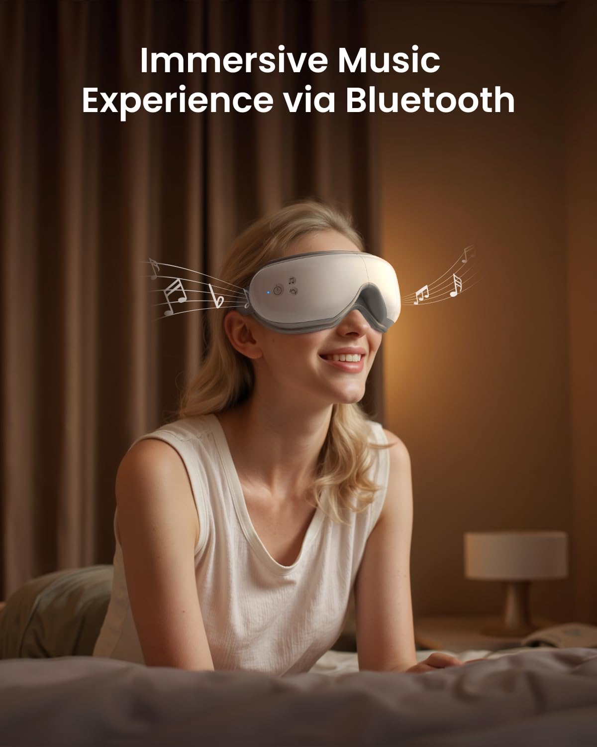 RENPHO Eyeris 1 Eye Massager with Remote, Heat, Compression, Birthday Gifts for Women Men Her Him, Sleep Mask, Headache Massager Scalp for Strain Relief, Migraine Relief, Reduce Stye Eye