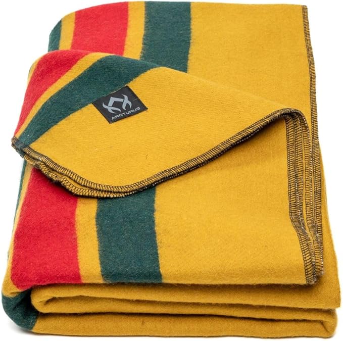 Arcturus Rainier Wool Blanket - 4.5lbs Warm, Heavy, Washable, Large | Great for Camping, Outdoors, Survival & Emergency Kits (North Cascades)