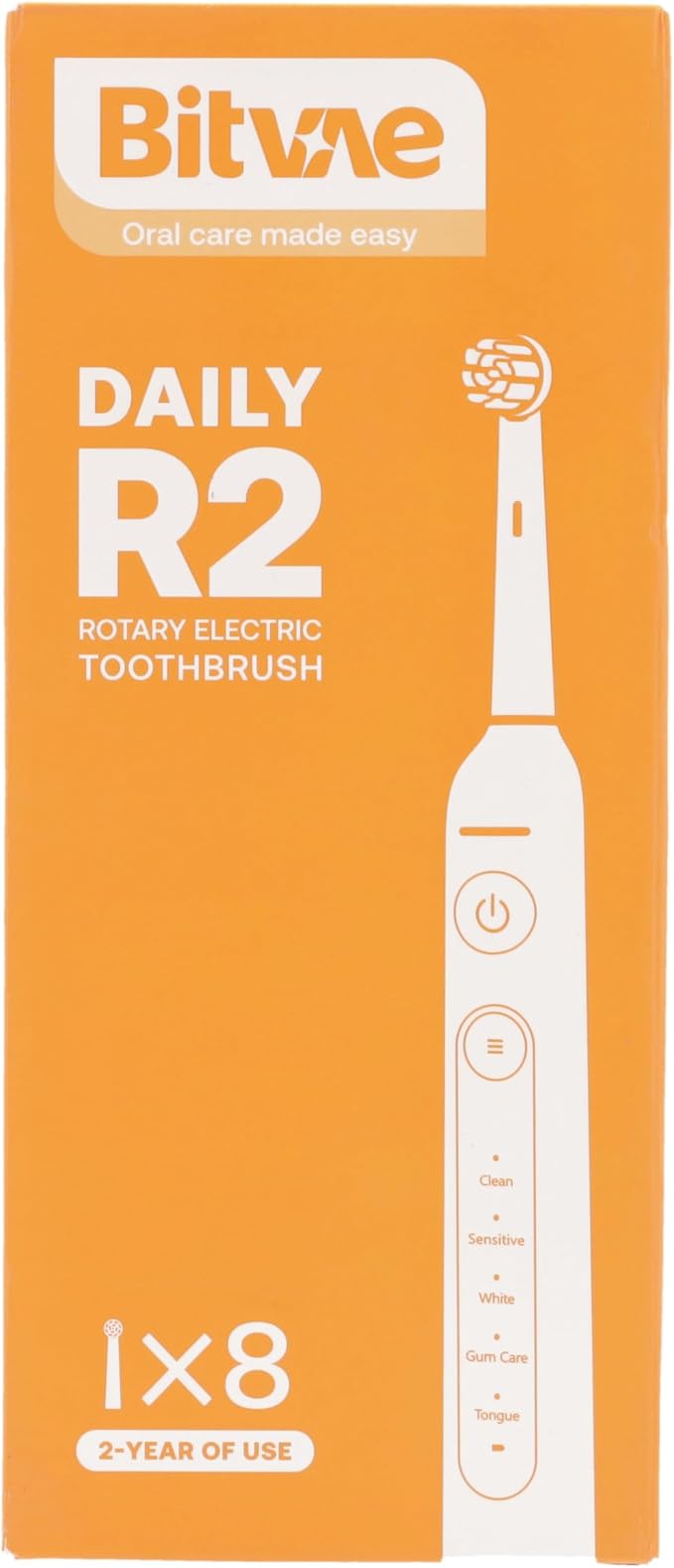 Bitvae R2 Rotating Electric Toothbrush for Adults with 8 Brush Heads, 5 Modes Rechargeable Power Toothbrush with Pressure Sensor, Pink