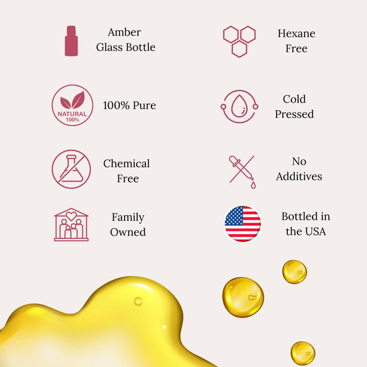 Grandma Flo's Naturals Organic Castor Oil with Rose Quartz Roll On For Face and Body - Glass Bottle, Cold Pressed, Hexane Free, Unrefined - Stimulate Hair Growth, Moisturize Skin (50ml)