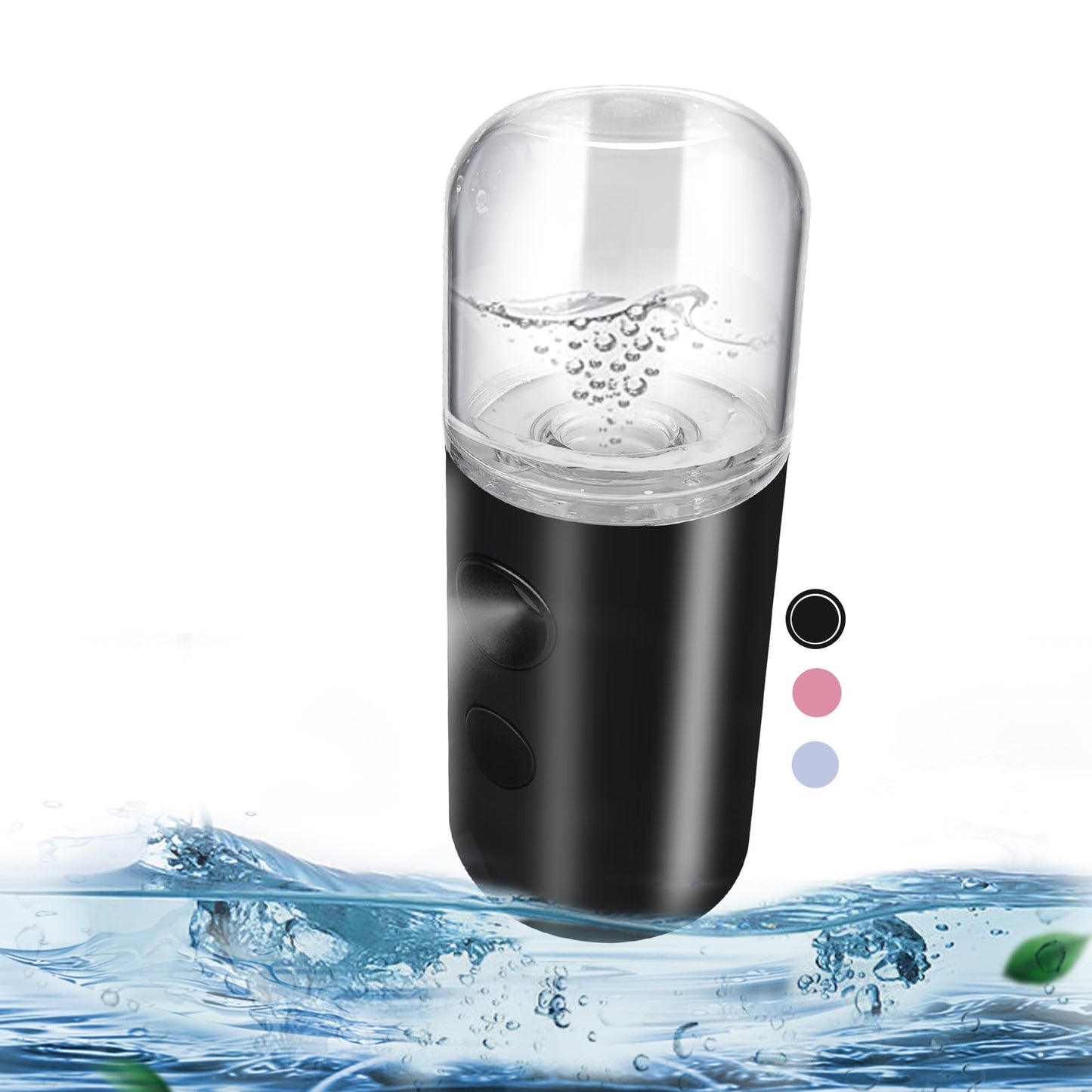 Kingsmile Nano Mist Sprayer, Electric Nano Mister, Portable Face Mister for Eyelash Extensions & Daily Care, Mini Face Humidifier, Facial Mister with 1OZ /30ML Large Capacity Screwing Water Tank Black