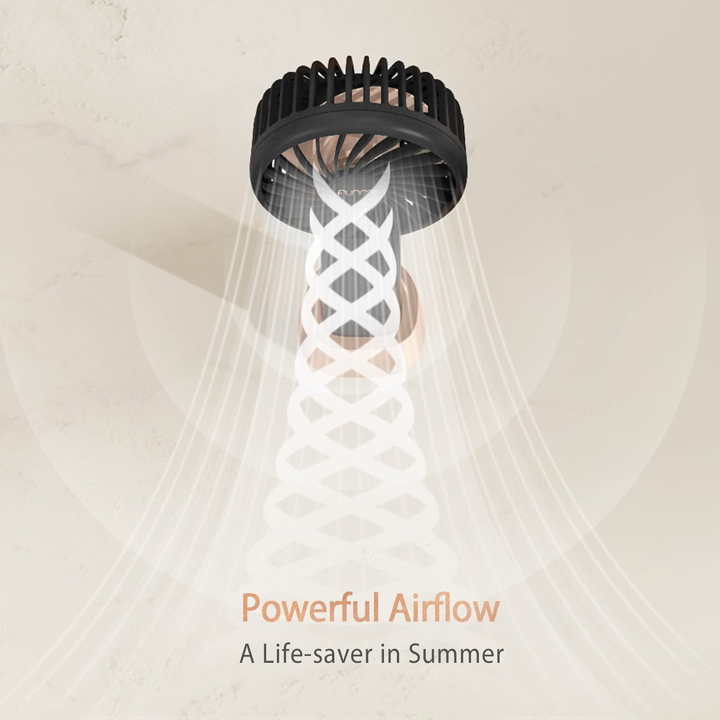 OUTXE Funme Mini Handheld Fan 3500mAh, Small Personal Portable USB Rechargeable Makeup Eyelash Beauty Fan for Women Girls Black