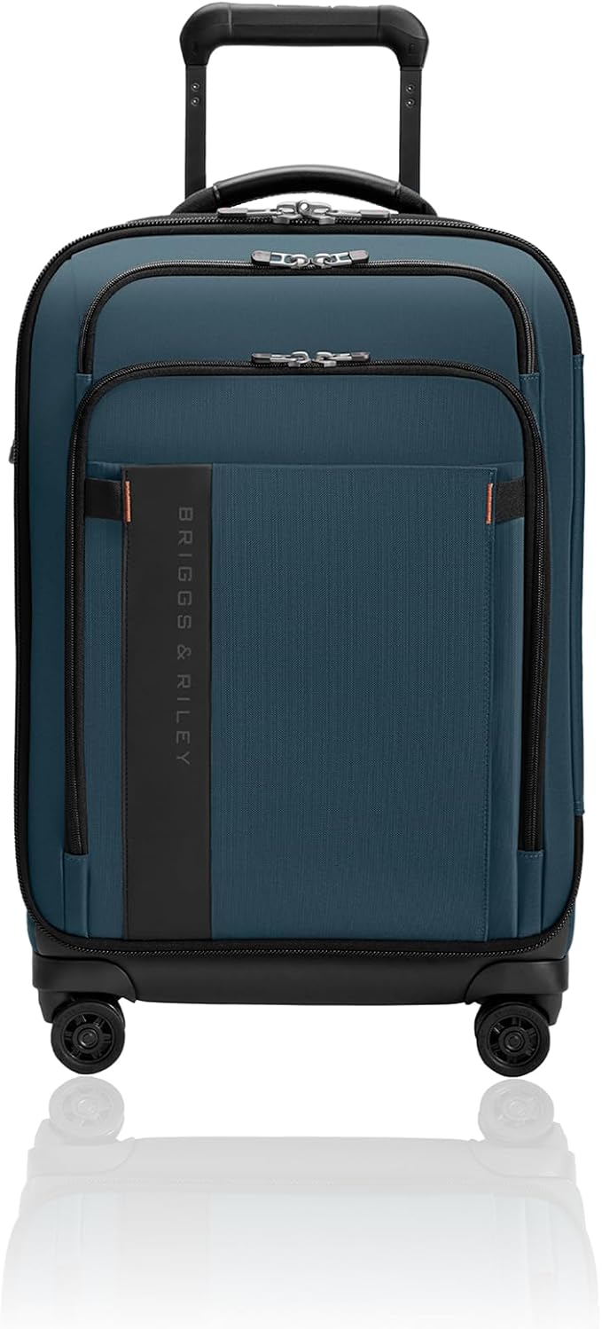 Briggs & Riley Domestic 22" Carry On Expandable Spinner - Luggage for Travel, Suitcases with Wheels, Softside Rolling Bag for Men & Women - ZDX Collection, Ocean