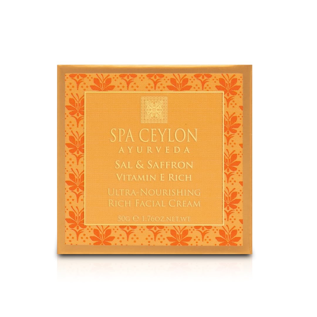 SPA CEYLON Sal and Saffron Vitamin E Enriched Ultra Nourishing Rich Facial Cream | Deep Hydration | Suitable for Dry Skin