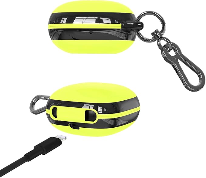 Compatible Powerbeats Pro Case Cover,Full Protective Shockproof Anti-Slip Silicone Case for Beats Powerbeats Pro 2019(Black Edge+Yellow)