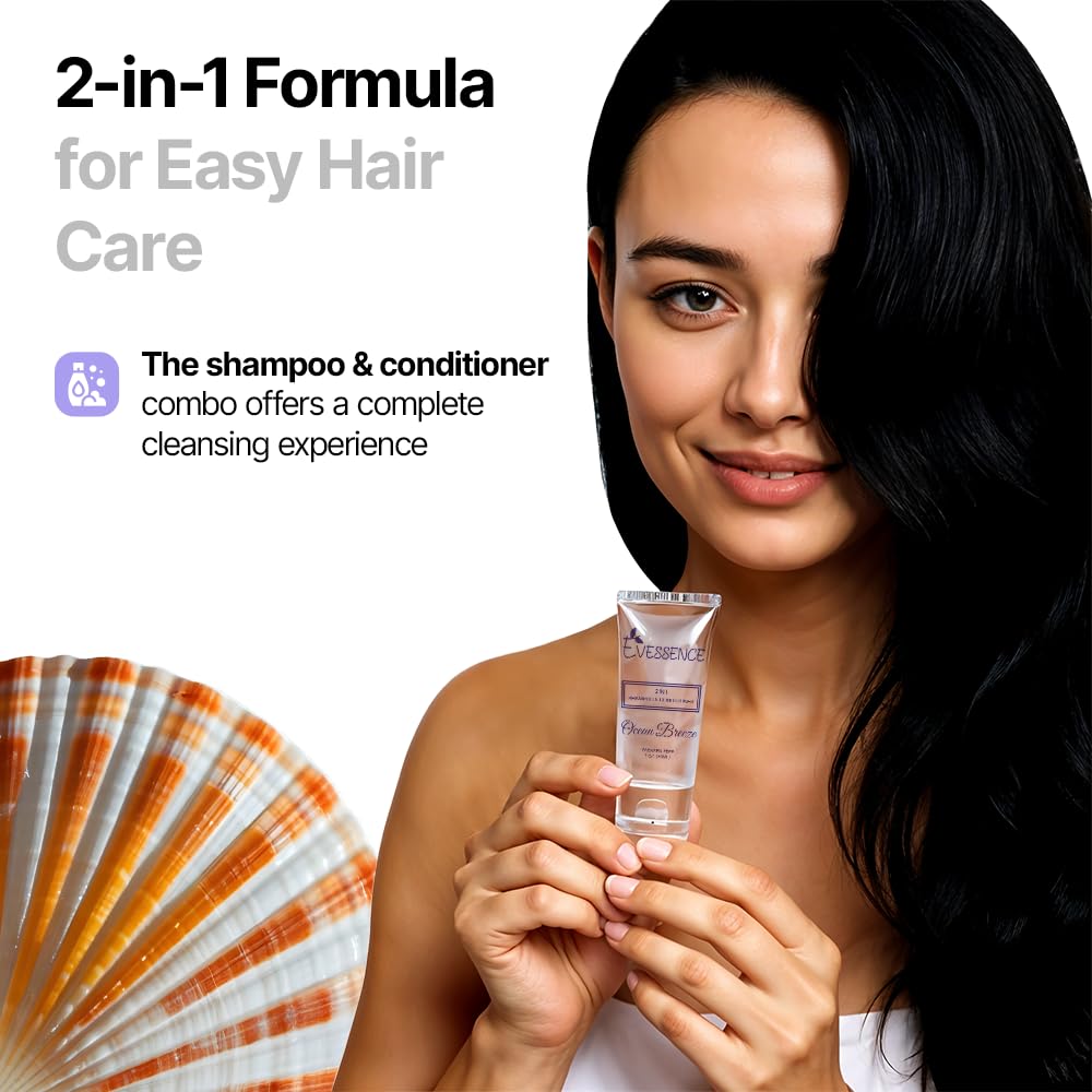 Evessence Bath Soap & Shampoo Set, 1 oz Each, 100 Piece Hotel Amenities, Round Bars