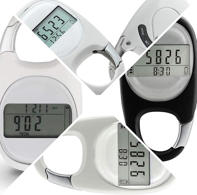 BESPORTBLE Portable Pedometer 3D Digital Pedometer with Clip Simple Walking Step Counter for Men Women Kids Track Steps and Miles/Km Calories Burned Random Color