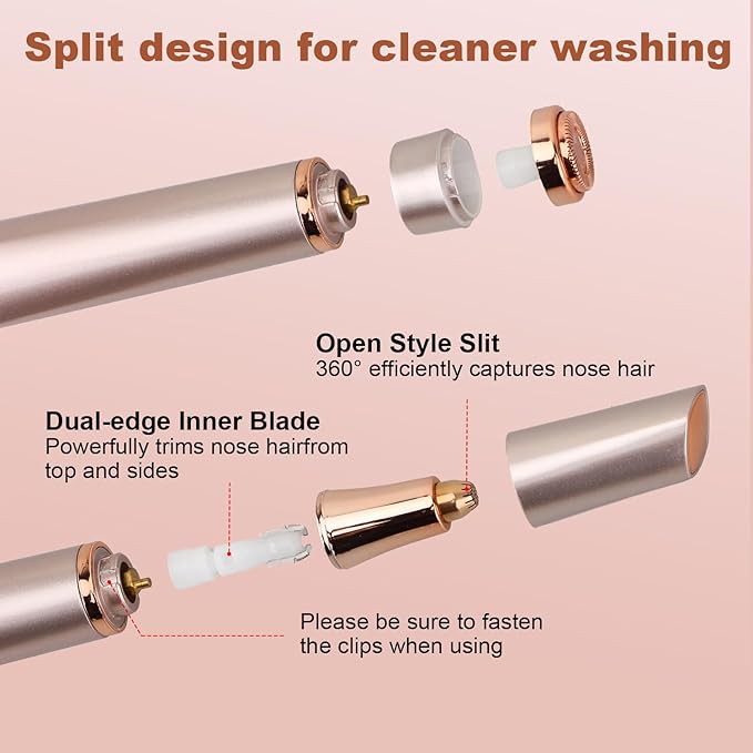 3 in 1 Women Face Shaver, Electric Eyebrow Trimmer Women Facial Hair Remover Waterproof Rechargeable Electric Shaver Razors for Face Nose Eyebrow Beard Mustache Arm Leg Armpit