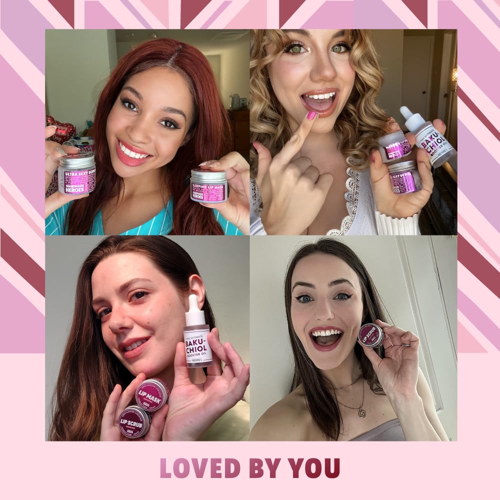 Travel size 2% Bakuchiol Oil and Hyaluronic Acid Serum by Handmade Heroes with Sugarcane Squalane, All Natural Retinol Alternative For Radiant and Line Smoothing Travel Set for Dewy Skin