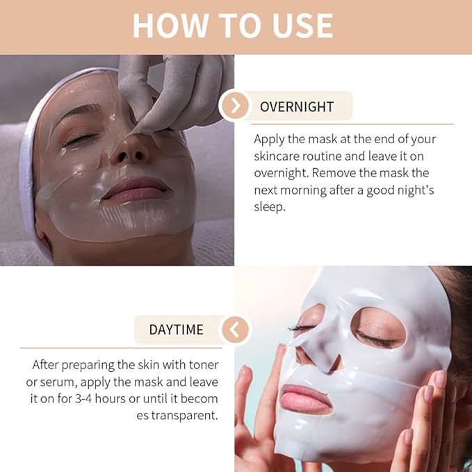 Bio-Collagen Overnight Mask, 4 Pack Facial Collagen Lifting Hydrogel Masks, Pore Minimizing, Reduce Wrinkles, Overnight Hydrating,Enhanced Skin Elasticity, Korean Skincare Masks Get Glass Skin