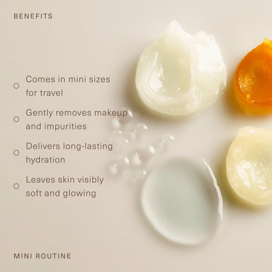 Oak Essentials Mini Routine | Clean Hydrating Travel-Size Set with Cleanser, Mask, Balm, Oil & Toner