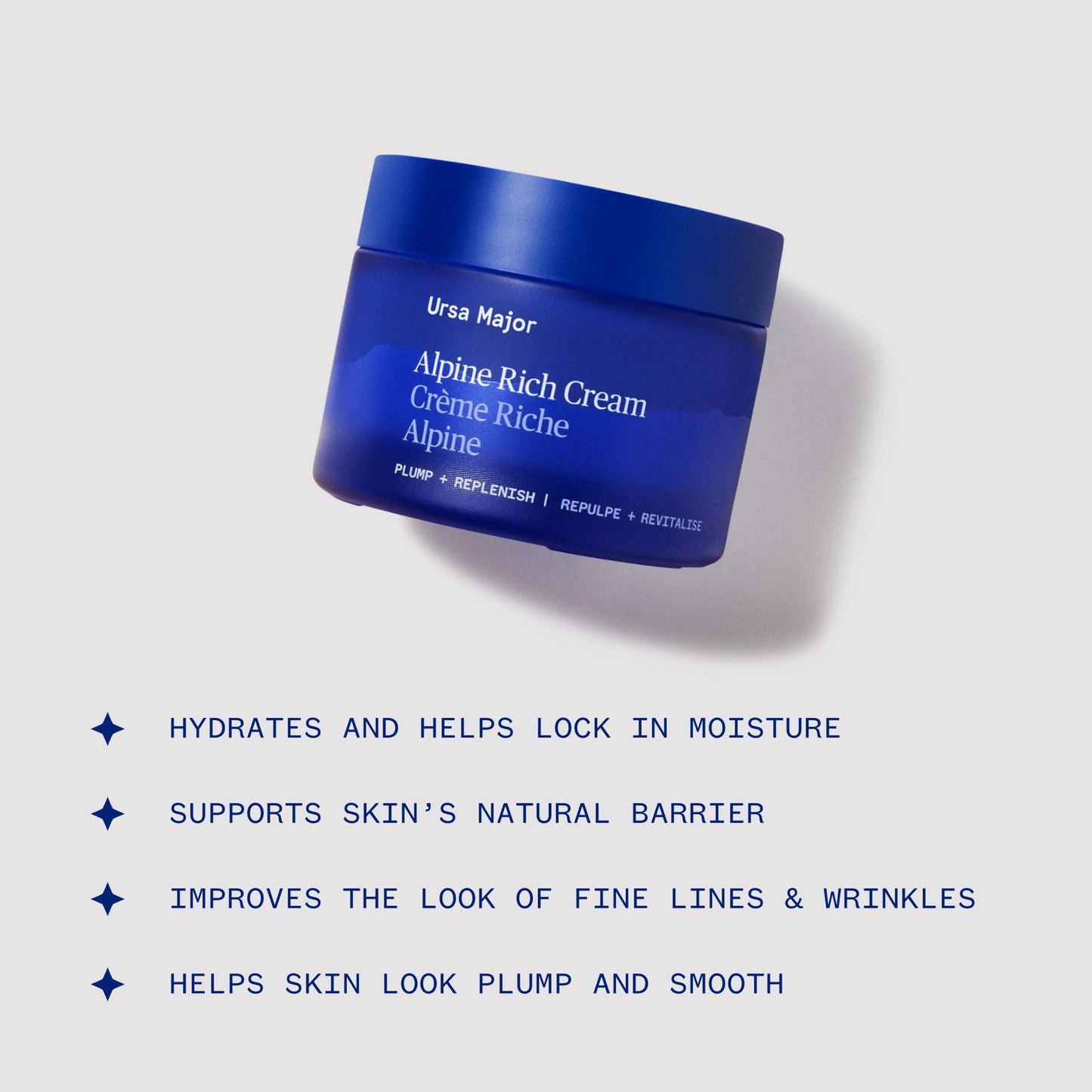 Ursa Major Alpine Rich Cream | Deeply Hydrating & Moisturizing Natural Face Lotion | Supports Skin Barrier and Targets Fine Lines | Vegan, Non-Toxic, Cruelty-Free | 1.69 ounce