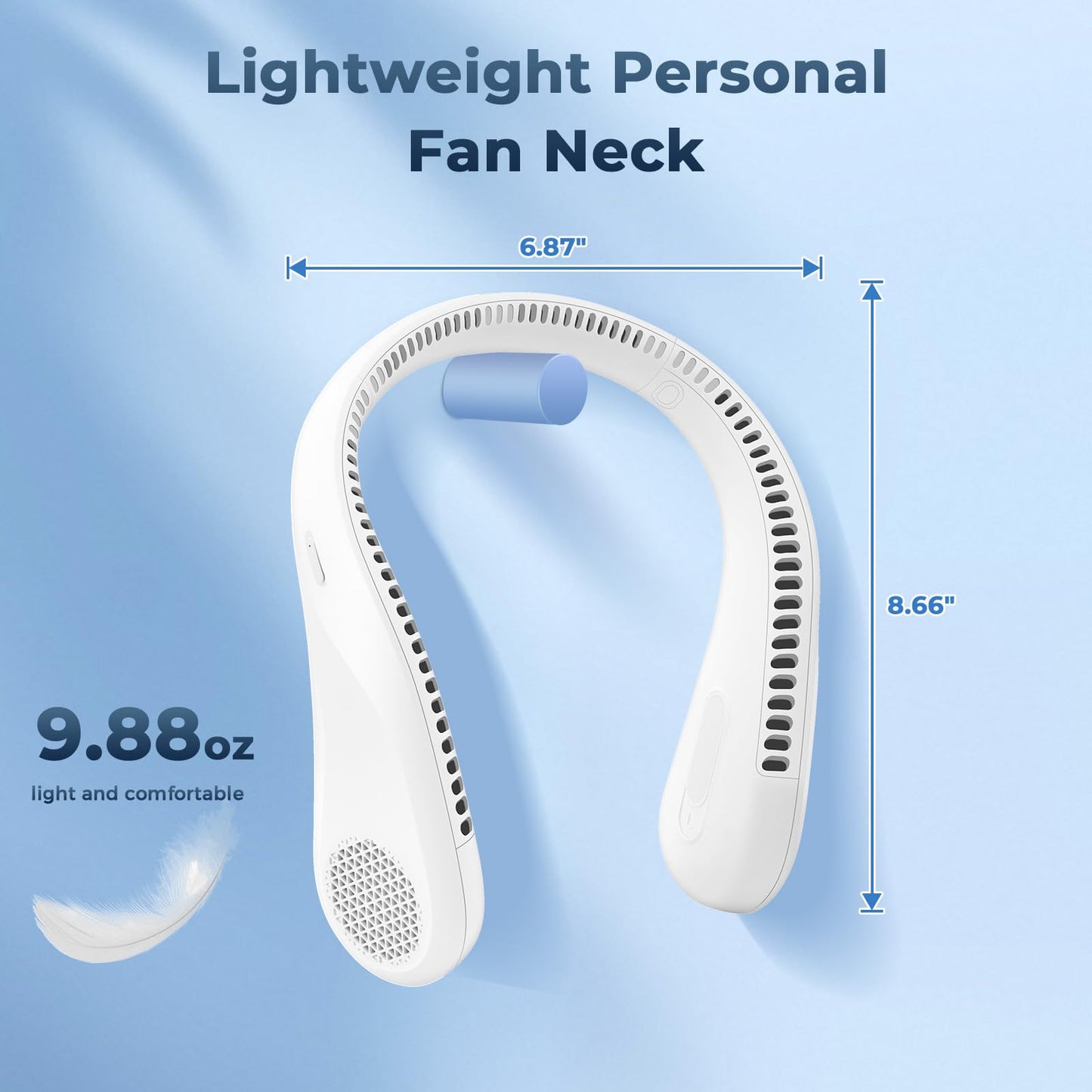 Portable Neck Fan Rechargeable, 360° Cooling Personal Fan Wearable Neck Fans, 4000mAh Personal Fans Portable Rechargeable, No Hair Twisting, Hands Free, Bladeless, Gift for Women Men Mother Father