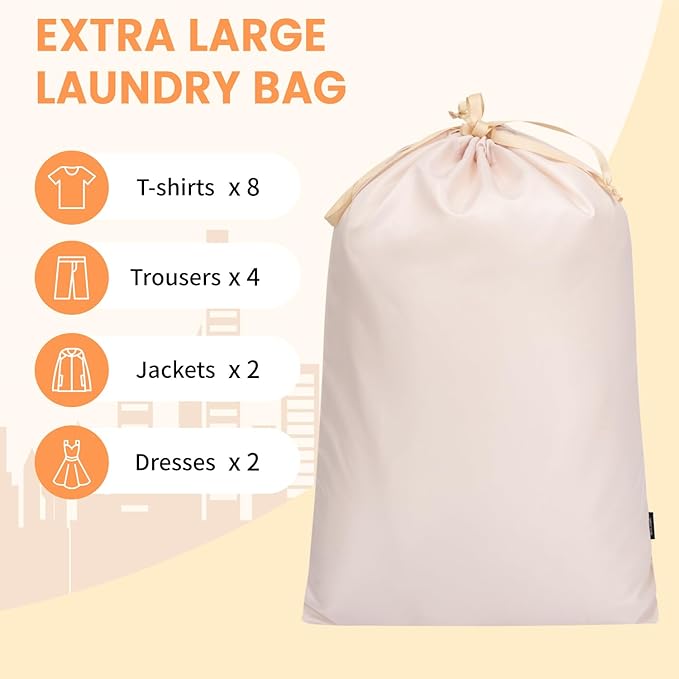 BAGAIL 6 Set Packing Cubes Luggage Packing Organizers for Travel Accessories (Beige)