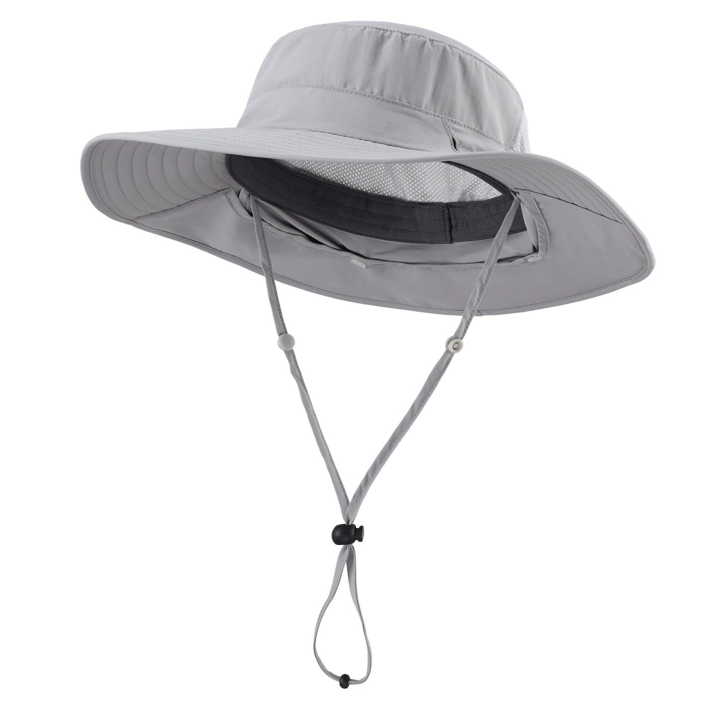 Home Prefer UPF 50+ Sun Hats for Men Women Wide Brim Fishing Hat with Neck Flap Summer Safari UV Protection Bucket Hat Light Grey