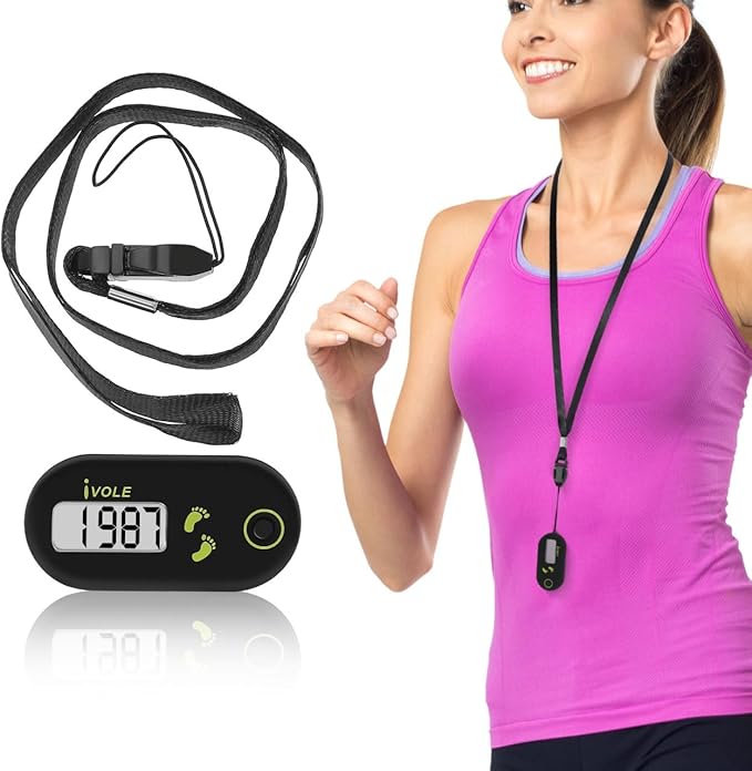 BESPORTBLE Sports Step Counter 3D Digital Pedometer Accurate Step Counter Portable Pedometer Mini Fitness Tool with Clip and Lanyard for Walking Running