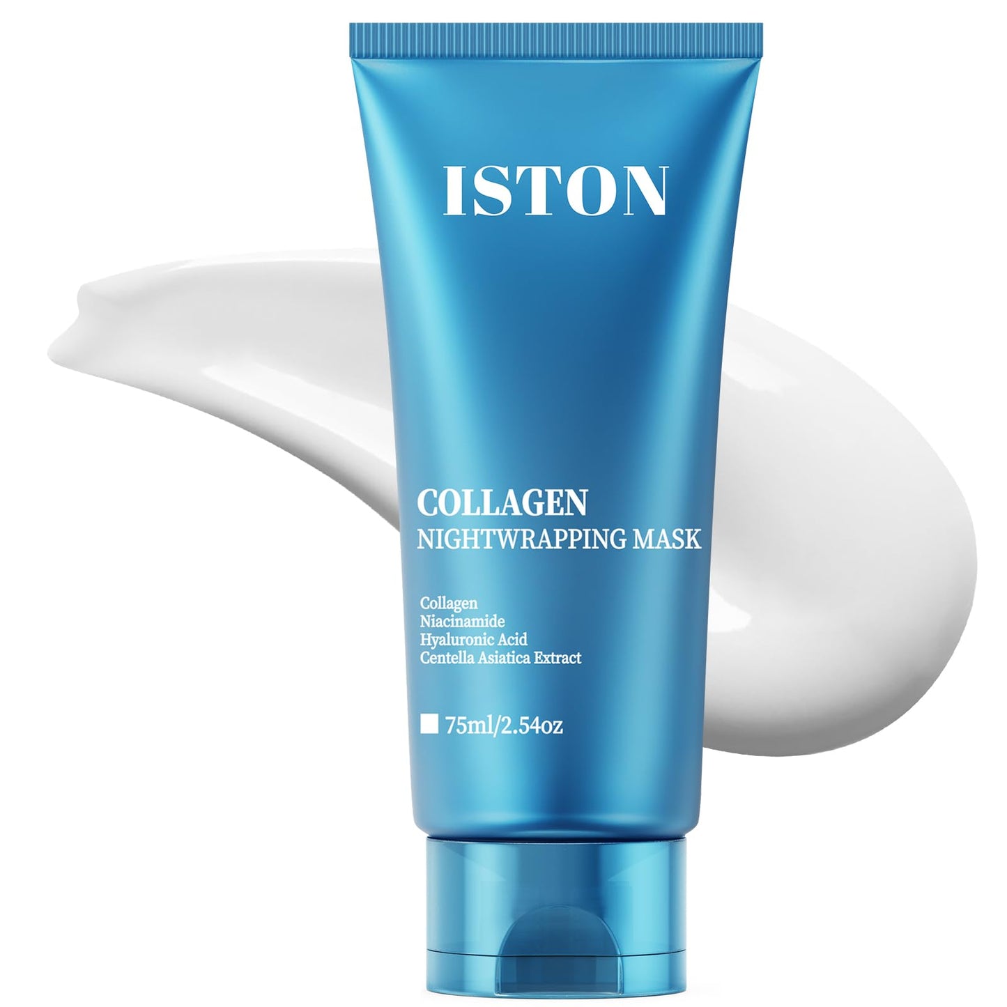 ISTON Collagen Night Wrapping Mask for Glass Skin - Elasticity& Hydration Boost,Reduces Dullness&Radiant Skin| Easy Peel-Off Collagen Face Mask Skin Care