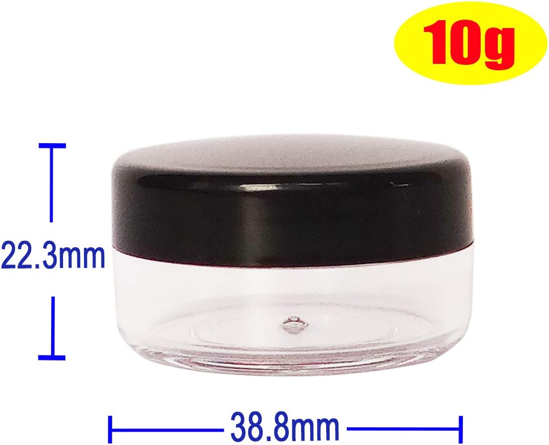 Wopanxye 30pcs 10g Small Plastic Makeup Container with Lid, 10ml Travel Cosmetic Sample Jar for Lip Scrub, Body Butter, Cream, Slime, Lip Balm, Eyeshadow, Paint, Glitter, Wax, Lotion, Mini Storage Pot