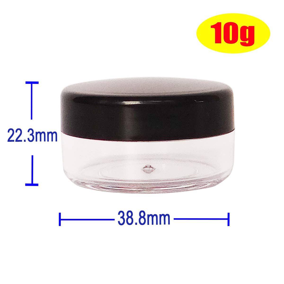 Wopanxye 30pcs 10g Small Plastic Makeup Container with Lid, 10ml Travel Cosmetic Sample Jar for Lip Scrub, Body Butter, Cream, Slime, Lip Balm, Eyeshadow, Paint, Glitter, Wax, Lotion, Mini Storage Pot