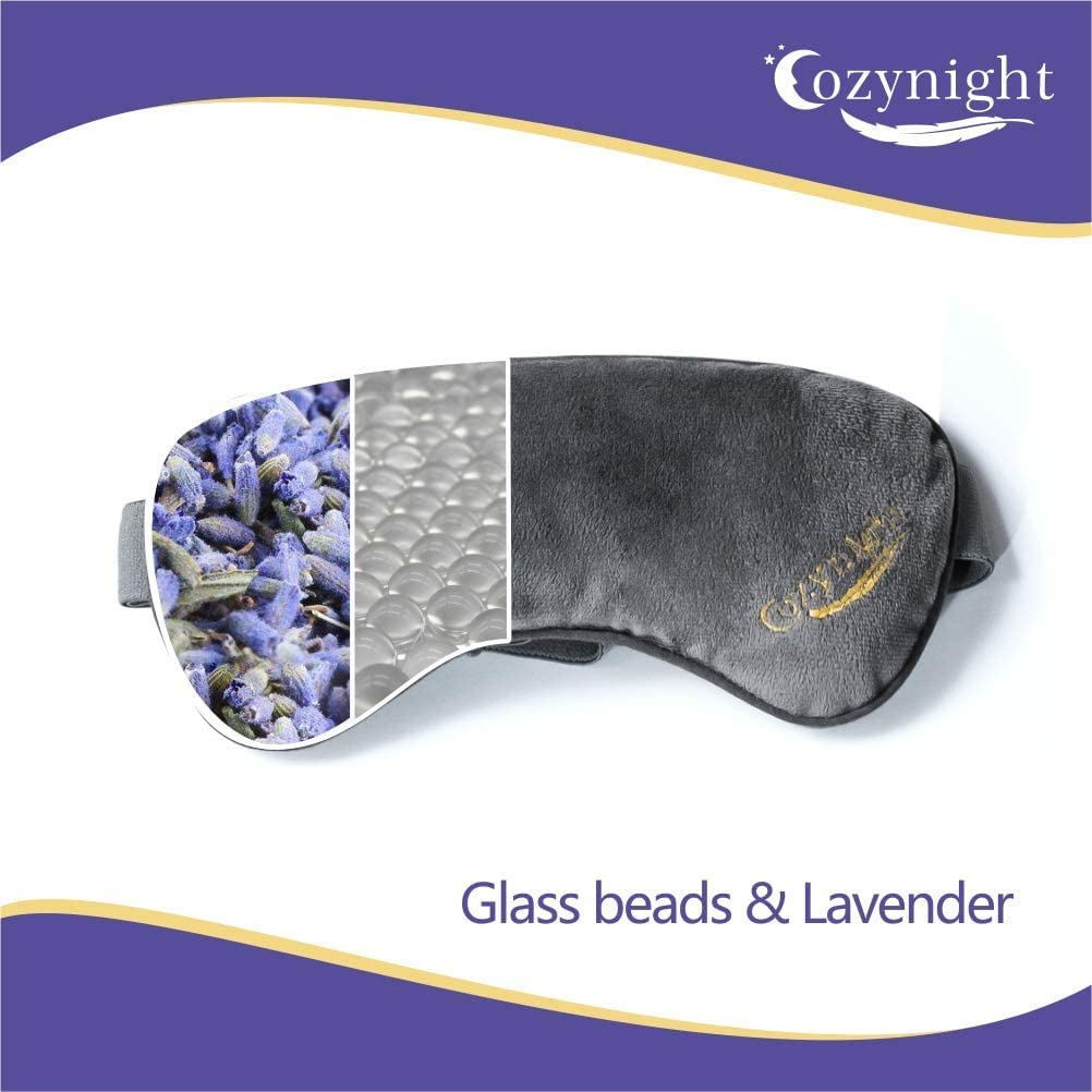 Cozynight Weighted Lavender Eye Mask for Sleeping, Yoga, Dry Eyes, Headache, Migraine Relief - Great Relaxation Gifts for Mom, Dad, Women, Men - Aromatherapy Lavender Eye Pillow Gift