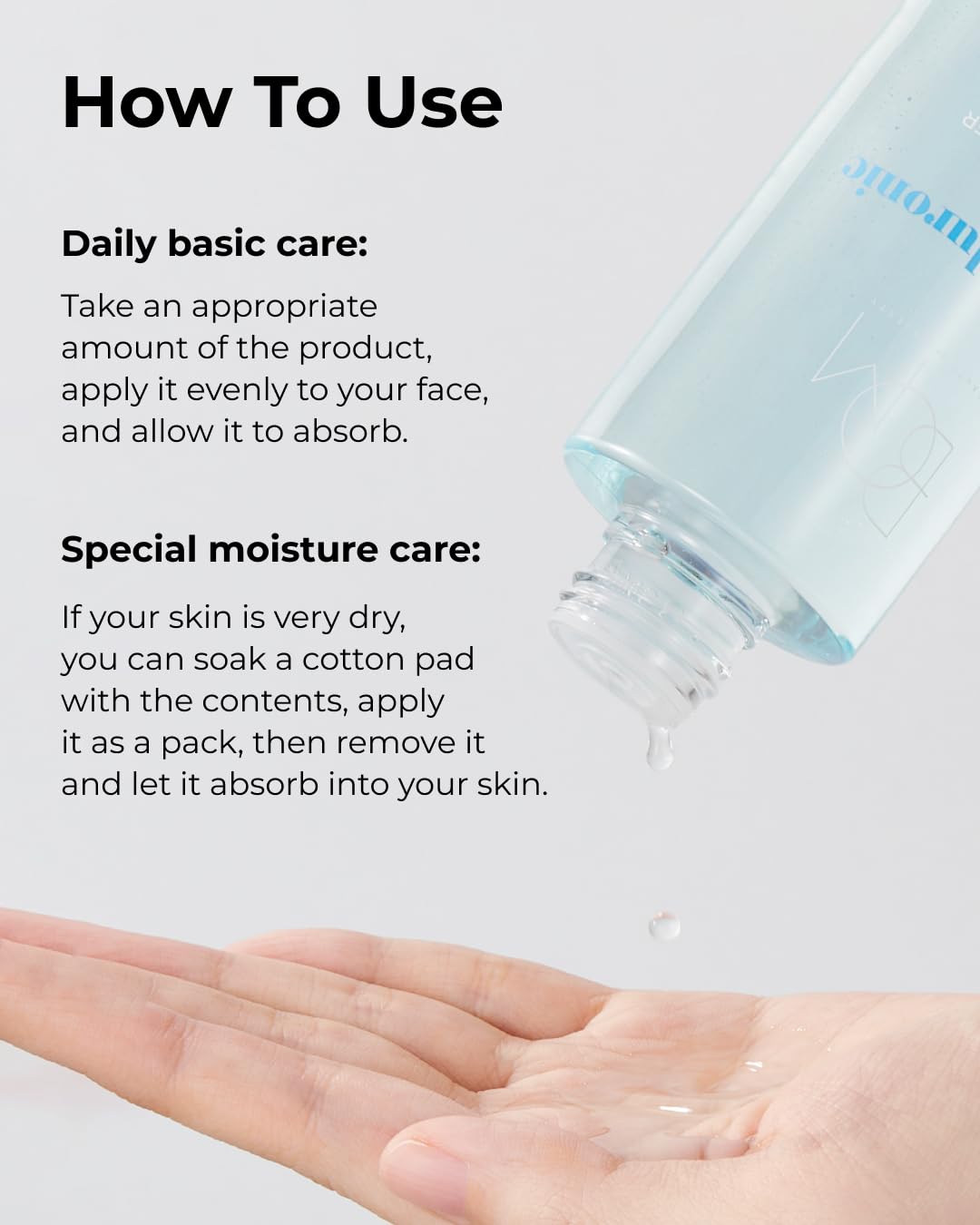 BOM Hyaluronic Acid Moisture Toner 6.76 fl oz, Lightweight Vegan Toner with Vitamins, 72 Hour Hydration Lock, Non Sticky Formula, Hypoallergenic, Sensitive Skin, Korean Skincare