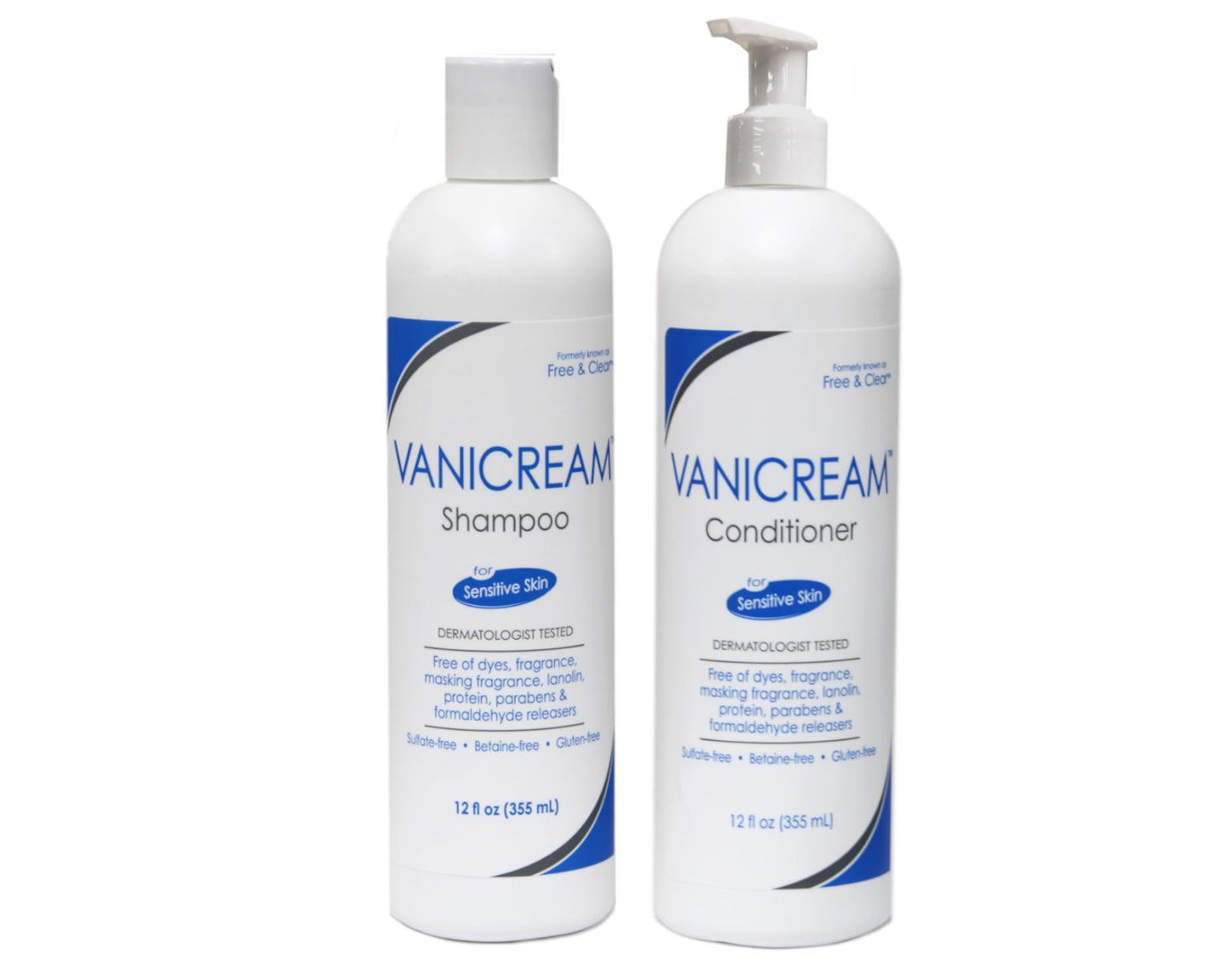 Vanicream Shampoo and Conditioner Set with Cleansing Bar for Sensitive Skin – 12oz Shampoo and Conditioner, 3.9oz Cleansing Bar