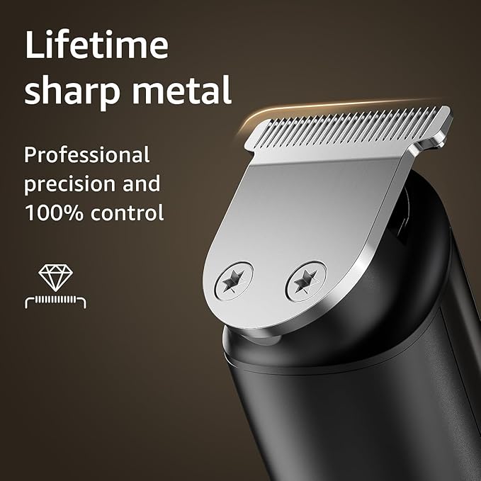 Beard Trimmer for Men: Professional Barber Hair Clippers - 16-in-1 Cordless Grooming Kit - Waterproof Electric Razor with Turbo Speed & Precision Blades