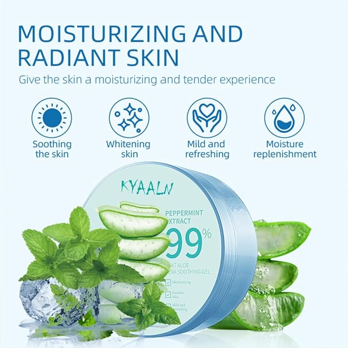 Aloe Vera Gel for Face & Body, Aloe Gel from Freshly Cut Leaves, Fast Absorbing & Non-Sticky, Deep Hydration & Moisturizing for Dry Skin, Sunburn Relief, After Shave, Hair & Scalp Care, All Skin Types