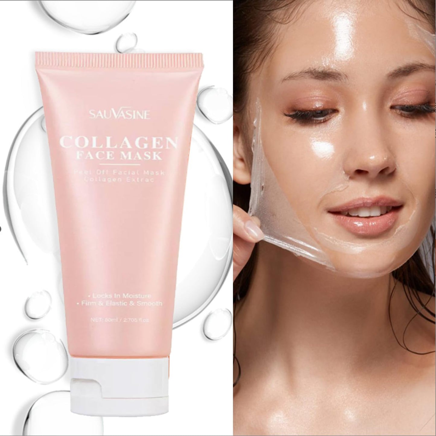 Reepic Cosmer Collagen Overnight Wrapping Peel Off Face Mask - Deep Hydration Care, Reduce Sagging & Dullness, Hydrolyzed Collagen Glass Skin Peel Off Mask, Korean Skincare