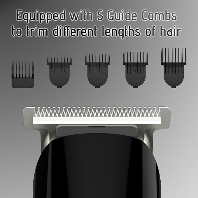 Beard Trimmer for Men 13 Pieces Grooming Kit, Cordless Hair Clippers, Men's Hair Trimmer for Nose Ear Face Mustache & Body Trimmer, Waterproof, with LED Display, Gifts for Men, Black