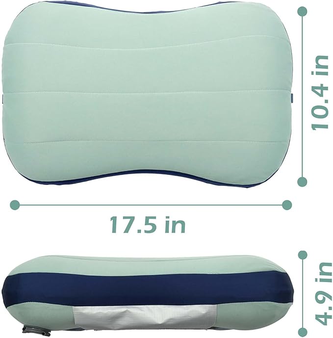 Inflatable Camping Pillow with Removable Cover & Ice Pack, Portable Inflatable Neck Pillow, Ergonomic Inflating Pillows for Neck & Lumbar Support, Travel Air Pillows for Camping, Office, Hiking, Home