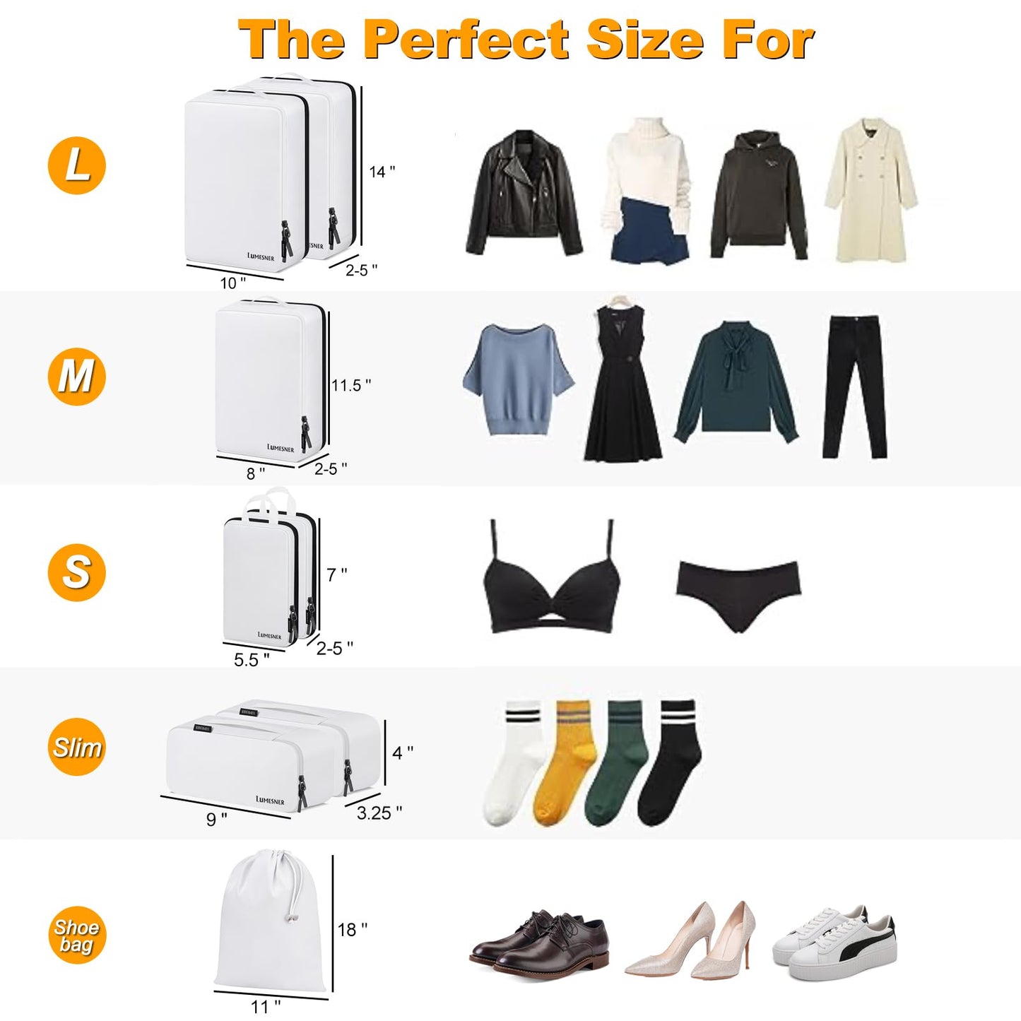 Velaybor 8 Set Compression Packing Cubes for Travel, Waterproof Luggage Organizers, Suitcase Organizer Set for Carry-On & Checked Baggage, Travel Accessories for Men & Women