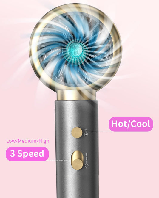 Dxliwky Ionic Hair Dryer with Diffuser and Concentrator, Powerful 1875W Fast-Drying Blow Dryer, Constant Temperature, Compact Lightweight Hair Dryer for Home Salon Travel (Silvery)