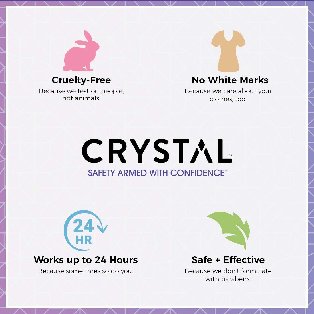 CRYSTAL Mineral Deodorant Stick - Unscented Body Deodorant With 24-Hour Odor Protection, Non-Staining & Non-Sticky, Aluminum Chloride & Paraben Free, 4.25 oz, (2 Pack) (Packaging May Vary)