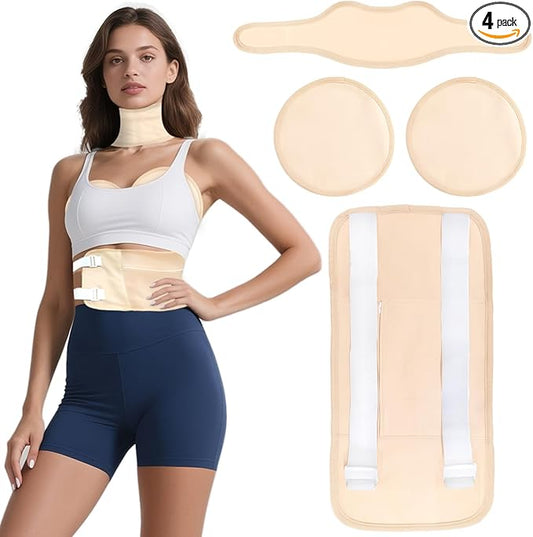 Castor Oil Pack Wraps - 4pc Organic Cotton Set for Liver Detox, Hormonal Balance & Cramp Relief | Leakproof & Reusable Compress Kit for Women & Men | Thyroid, Belly, Breast Use