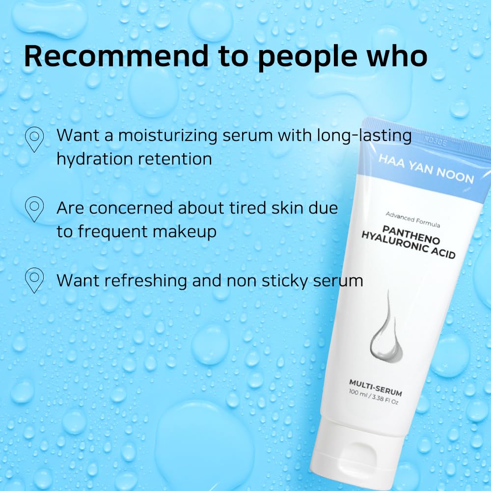 HAA YAN NOON Pantheno Hyaluronic Acid Multi-Serum, 3.38 fl. Oz/ 100ml, as Toner,Emulsion,Essence at once, Korean Skincare
