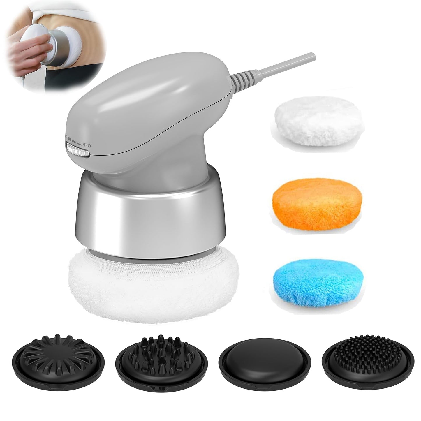 Body Sculpting Machine, Corded Anti Cellulite Massage Tool, Deep Tissue Lymphatic Drainage Handheld Full Body Massage Relaxing SPA Cellulite Fat Remover Oil Apply Belly Butt Limbs Tightening Shaping