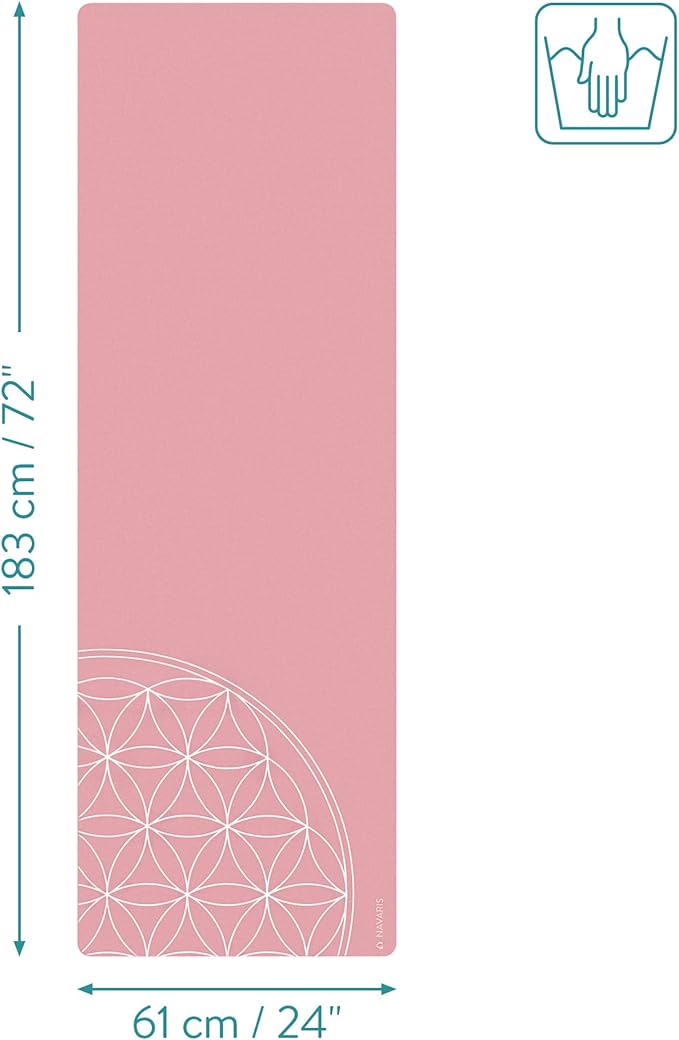 Navaris Foldable Yoga Mat for Travel - 1/16" (1.5mm) Thick Exercise Mat for Pilates, Workout, Gym, Fitness - Non-Slip Folding Portable Mat