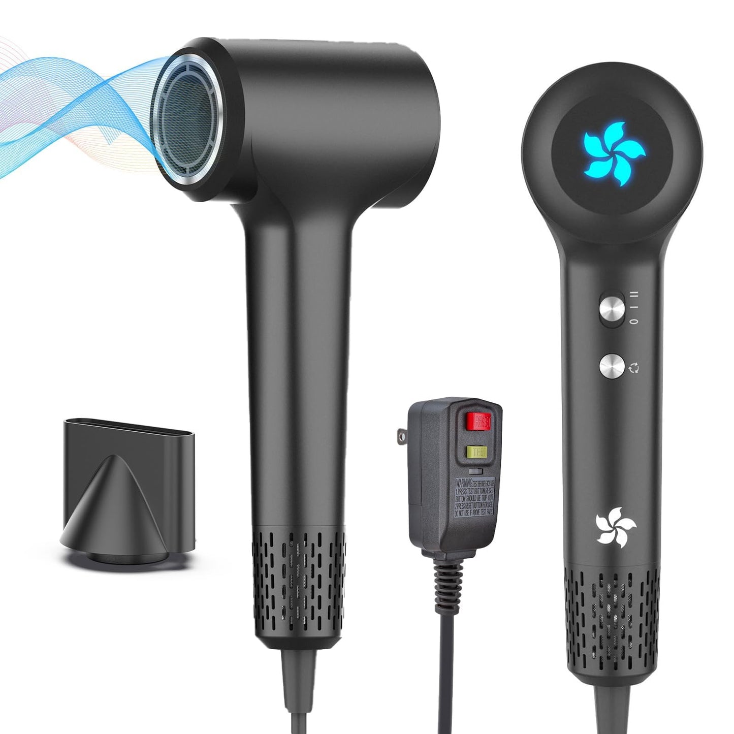 ZPP Hair Dryer, Professional High-Speed Ionic Blow Dryer, 110000 RPM Brushless Motor High Speed Motor for Fast Drying Low Noise Thermo-Control Hairdryer for Travel Women Men