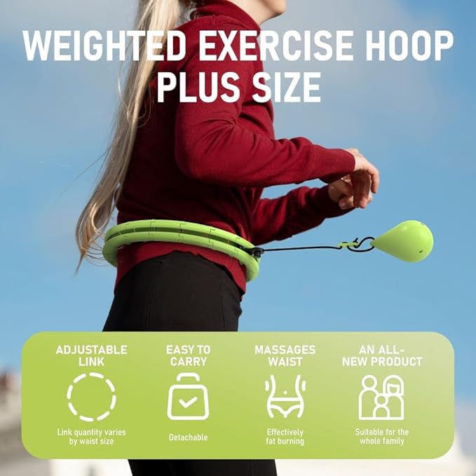 JKSHMYT Infinity Weighted Hula Exercise Hoop, for Adults Women Weight Loss Plus Size, 26/30 Detachable Links