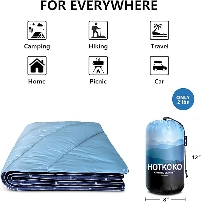 Camping Blanket,Puffy Printed Camping Blanket Lightweight Packable Outdoor Blanket for Camping,Traveling, Stadium, Hiking, Picnics
