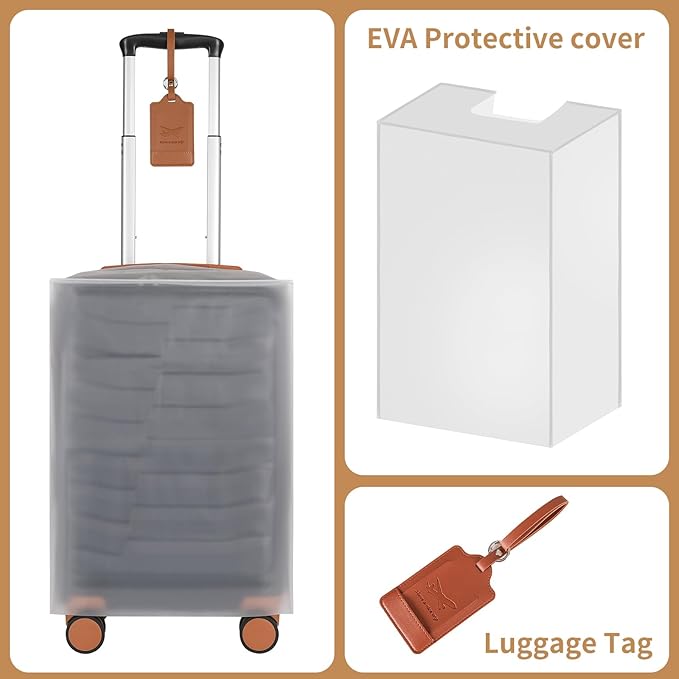 22×14×9 Airline Approved Carry On Expandable Luggage with Front Open Pocket, Spinner Wheels, ABS+PC Hardshell Small 20inch Suitcase with Protective Cover and Luggage Tag, Black