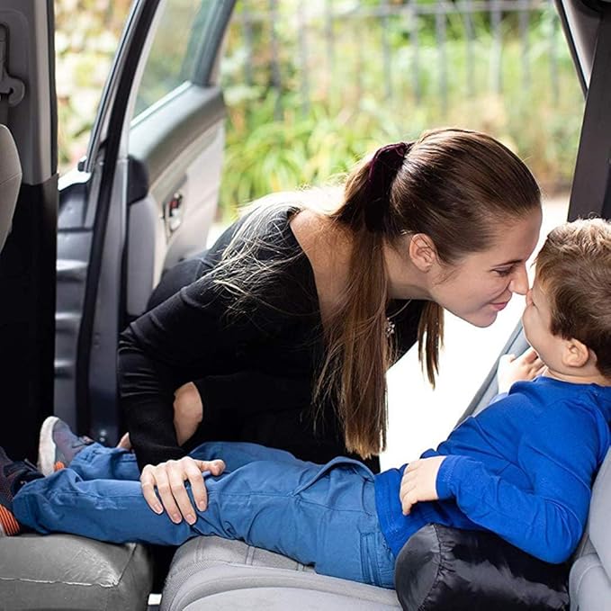 ZIQIAN Inflatable Travel Foot Rest Pillow Portable Adjustable Three Layers Height Foot Stool for Airplanes, Cars, Home, Trains, Office to Lay Down or Sleep on Long Flights with Pump（Gray 1PACK