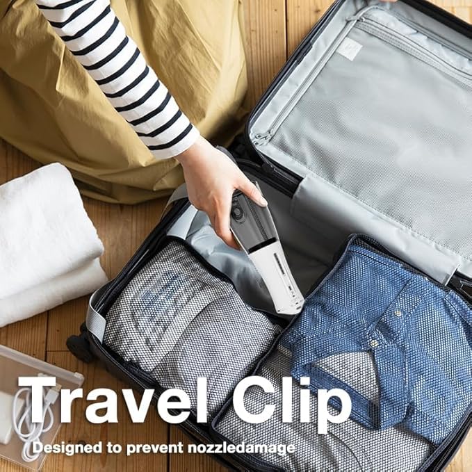 KIWIBIRD Water Dental Flosser Cordless with UVC Light, 3 Modes Portable Oral Irrigator, IPX7 Waterproof, 300ML Tank, Electric Teeth Cleaner for Tonsil Stones, Home & Travel Use (Black & White)