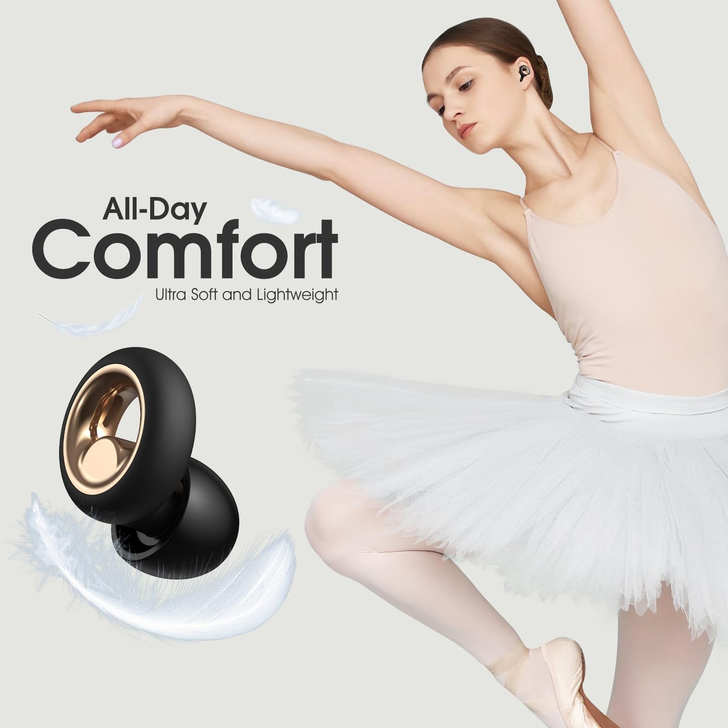 Ear Plugs for Sleeping Noise Cancelling,Soft EarPlugs for Concert,Reusable Ear Plugs for Noise Reduction with 8 EarTips,Silicone Hearing Protectio for Work and Travel(Black)