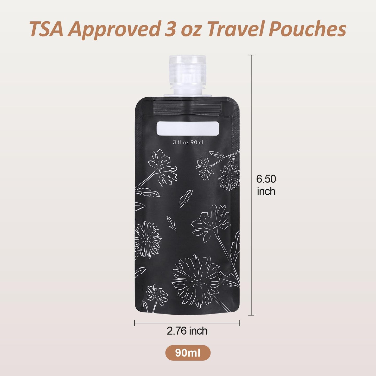 PACKISM Travel Containers for Liquids - 12 Pack Leak Proof 3oz TSA Approved Liquid Travel Pouches, Stand Up, Slim & Lightweight Design, Space Saving, Pack More Shampoo Conditioner Lotion Body Wash