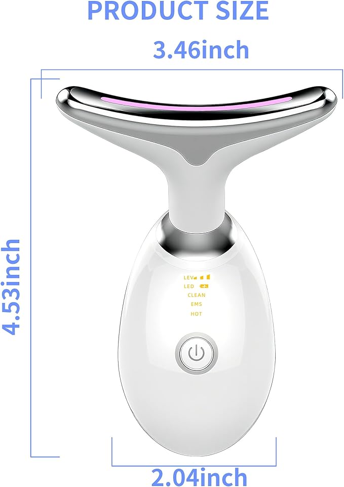 7-Color LED Facial Massager Tool, face Massager Tool with Vibration, Gua Sha-Inspired Design + Cooling Gel for Skin Firming & Daily Skincare Routine