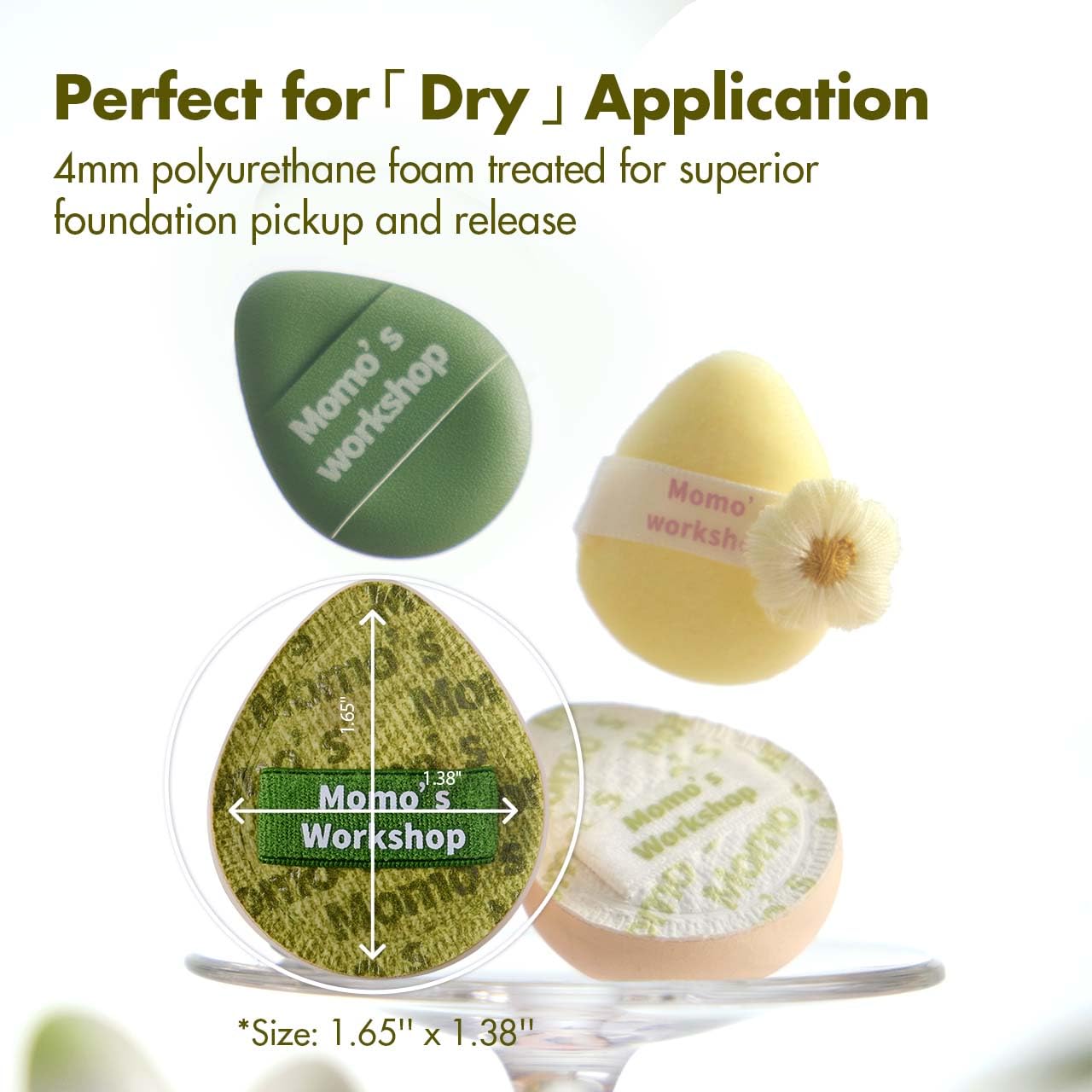 Mini Denim Makeup Sponge Set,Professional Blenders Sponge for Concealer/Blush/Highlighter, Perfect for Detail Work & Travel,4pcs,Green,with Travel Pouch,Beginer-Friendly & Reusable