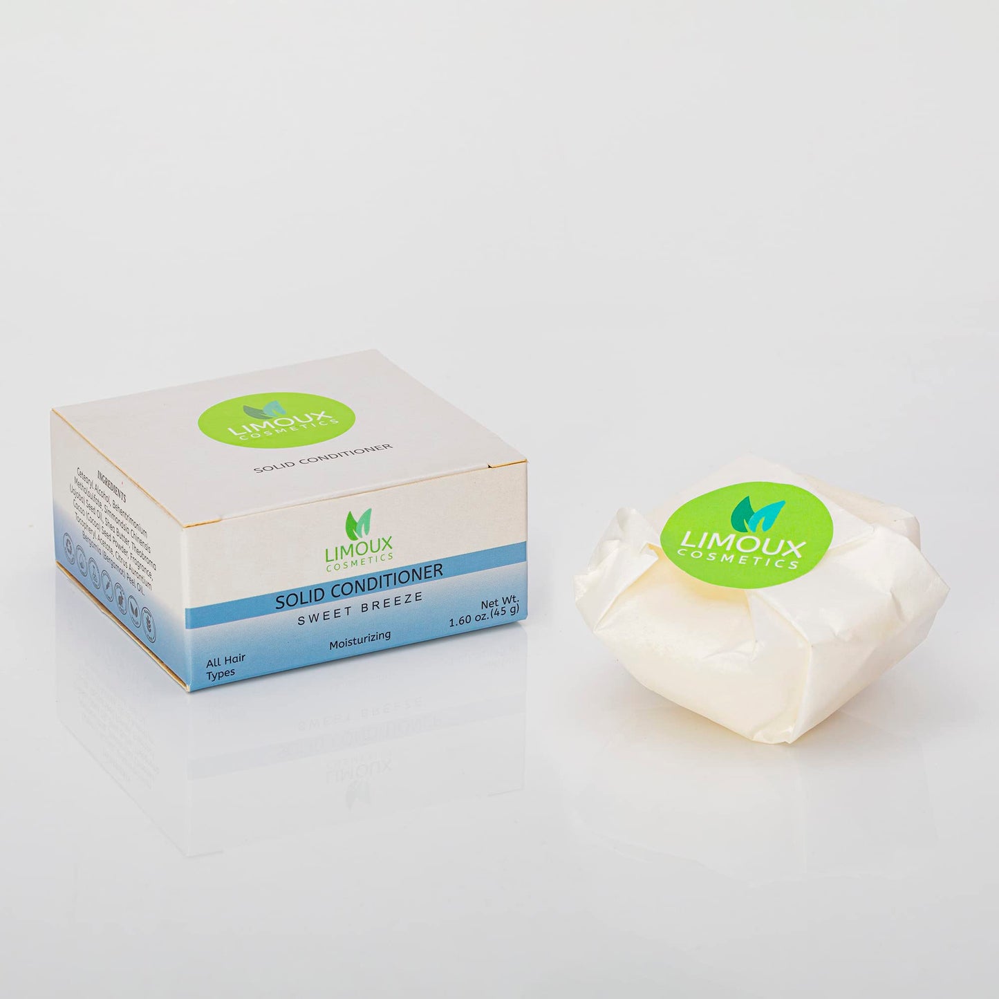 Limoux Cosmetics Solid conditioner Bar - All hair types - Moisturizing, brightening and softening - 1.60 oz - Paraben Free, SLS free, Cruelty free, Vegan, Eco Friendly, Zero waste, up to 40 uses